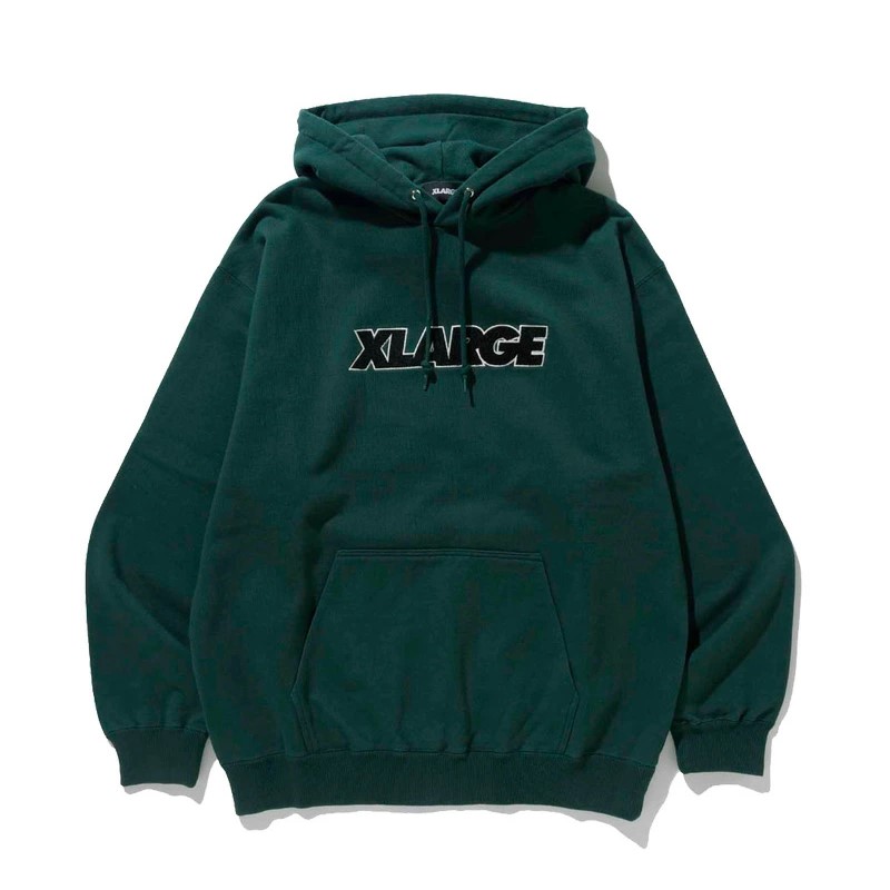 Lサイズ X-LARGE メンズ STANDARD LOGO HOODEDSWEATSHIRT 101233012007 GREEN　　