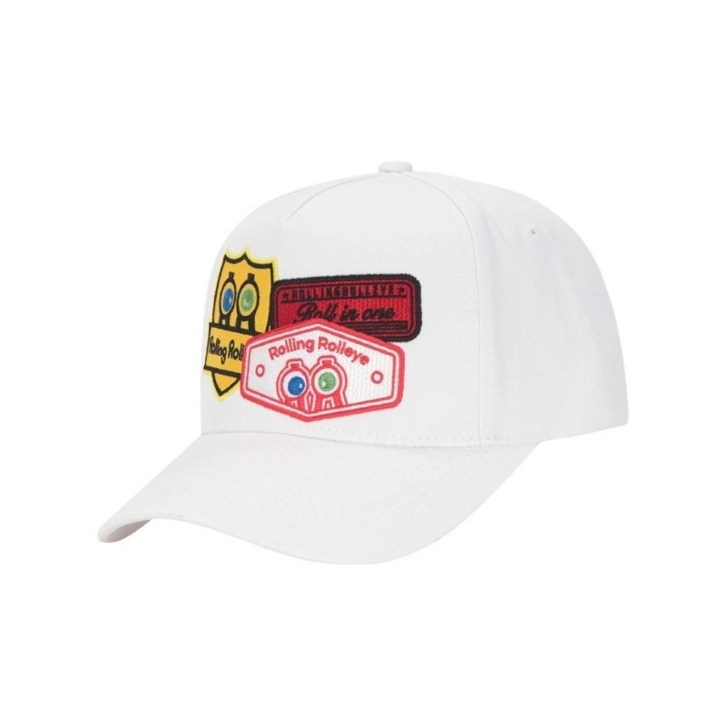 【直送品（買い合わせ不可）】フリーサイズ (58cm) Rolling Rolleye インジケーター ボールキャップ ホワイト　　