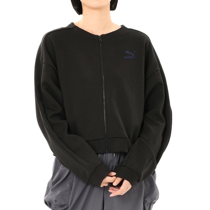 サイズ：L　PUMA ウィメンズ T7 MX トラックジャケット  (PUMA BLACK)　　