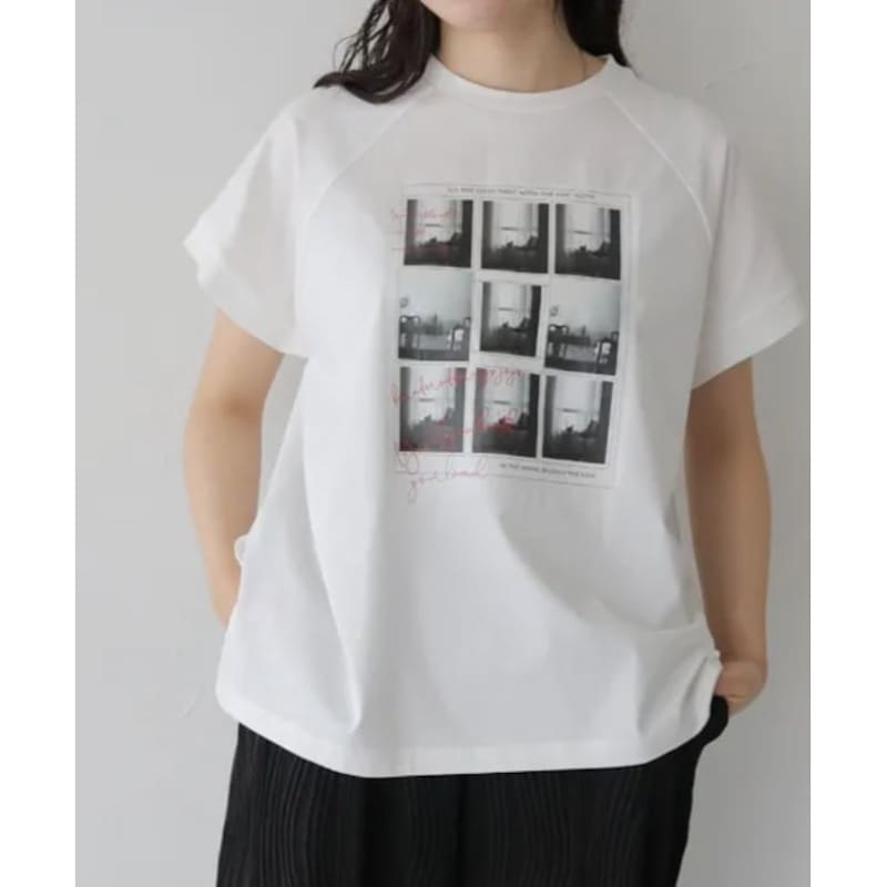 【FREEサイズ】Wrapin nine 9 レディース ドライタッチコットン フォトアートT (01 オフ)　　