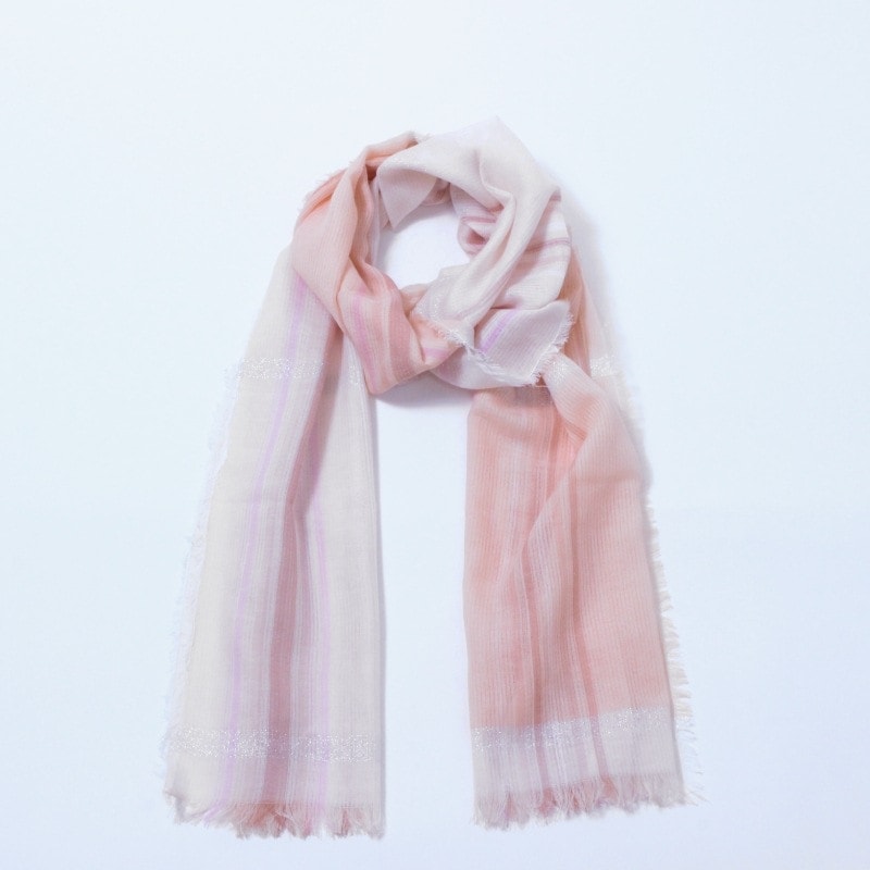 [1個]ラメ入りストライプストール /  ピンク　　