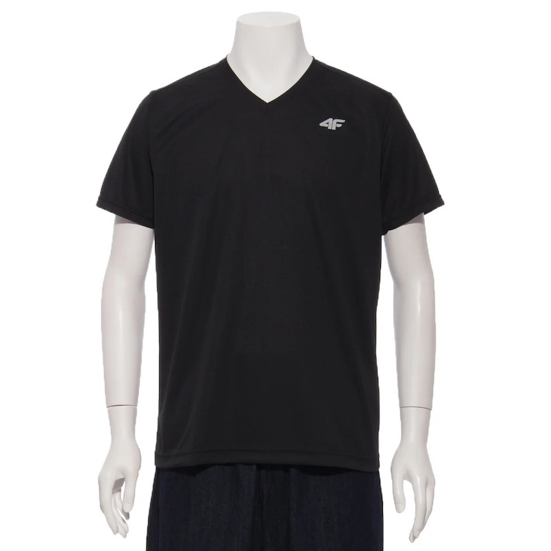 サイズ：M　4F メンズ VネックTシャツ（BLACK）　　