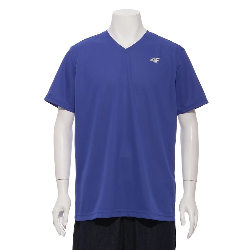 サイズ：M　4F メンズ VネックTシャツ（BLUE）　　