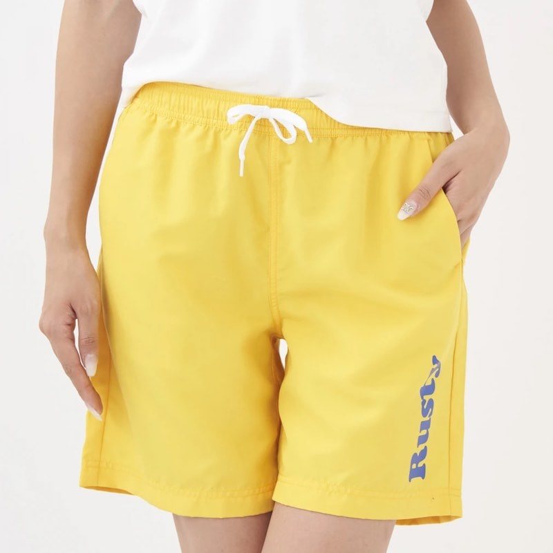 【Mサイズ】RUSTY レディース サーフパンツ ボードショーツ（YEL）　　