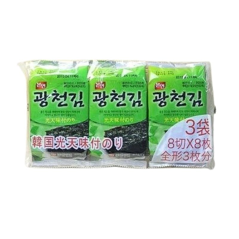 [1個]韓国のりジャパン 光天 韓国味付のり　8切8枚×3袋　賞味期限2026.10.10