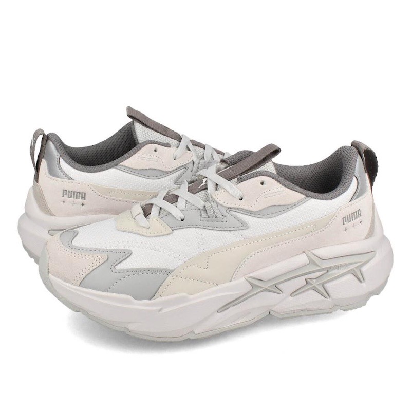 23.0cm PUMA ウィメンズ スピナ NITRO トーナル スニーカー (Feather Gray-Cool Light Gray)　　