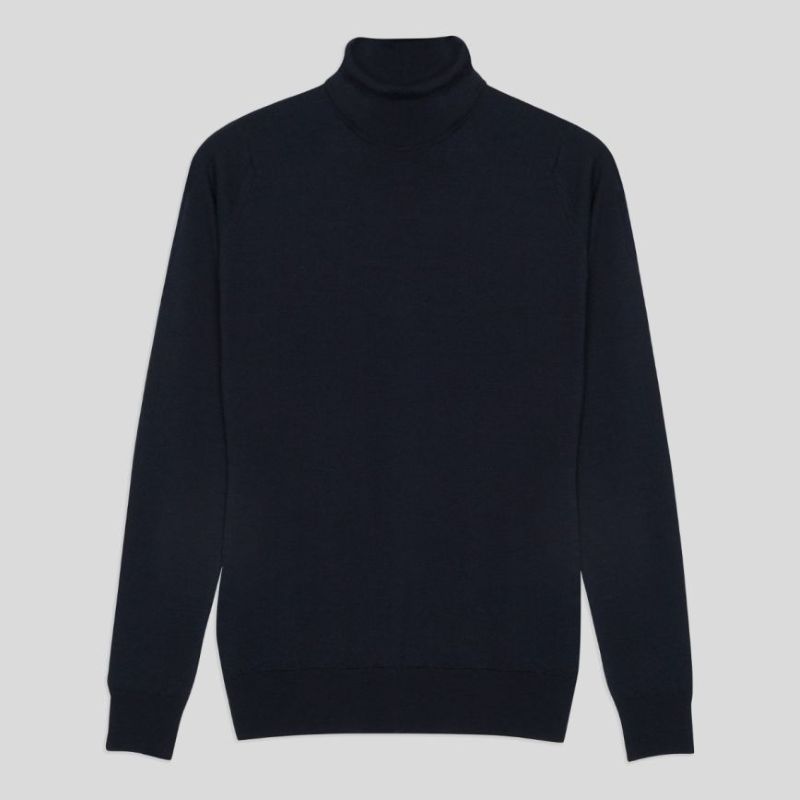 Lサイズ John Smedley CATKIN ハイネックニット MIDNIGHT　　