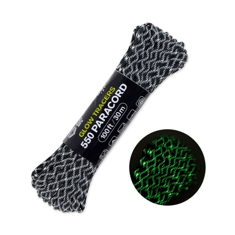 【Atwood Rope アトウッドロープ】550 Paracord  Glow Quad Tracer