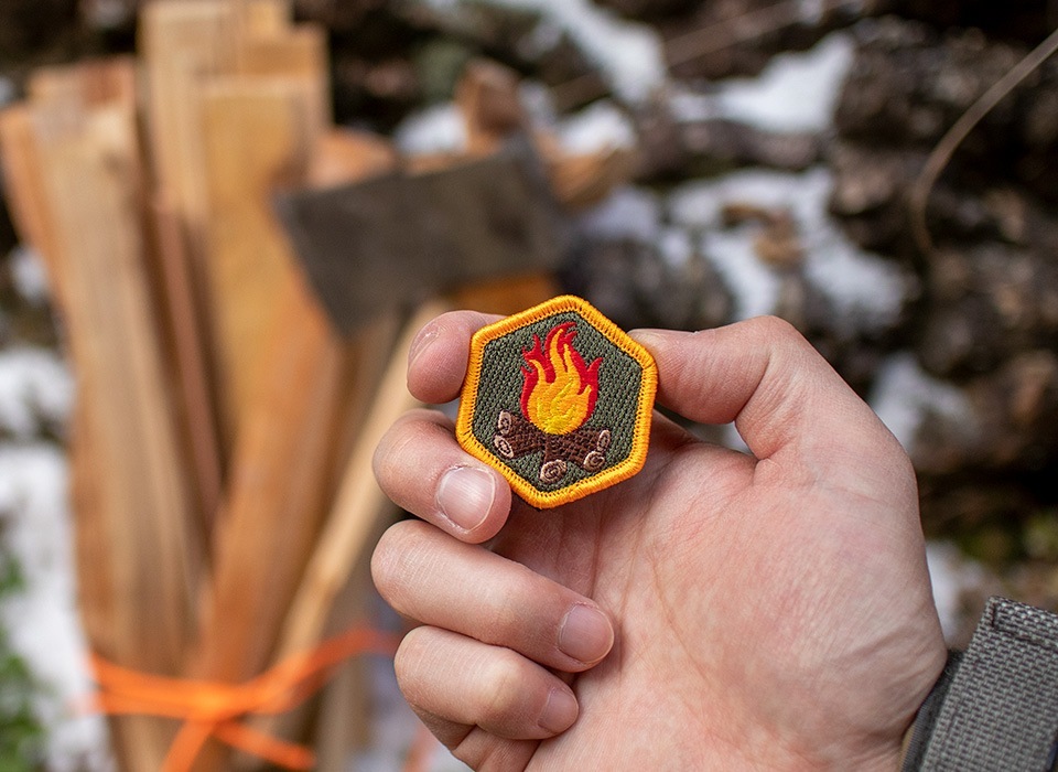【ゆうパケット対象 】PDW Campfire Cover Size Morale Patch