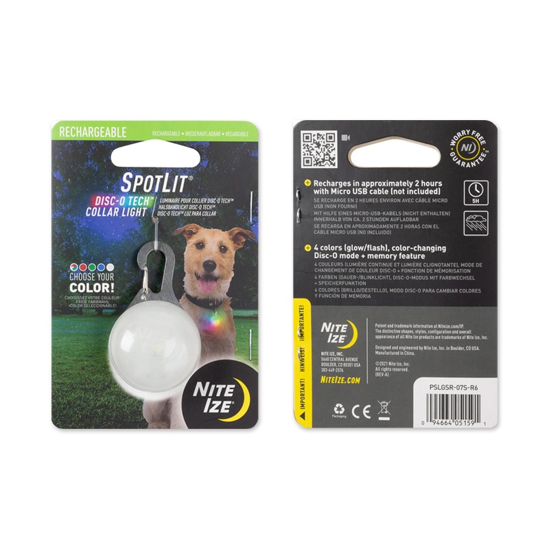 【Nite Ize ナイトアイズ】Spotlit Rechargeable Collar Light - Disc-O Tech
