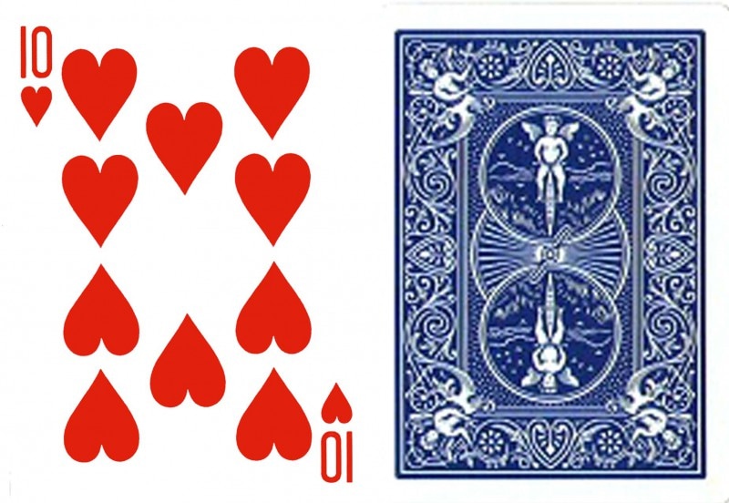 ハート10（ワンウェイ・フォーシング・デック）Bicycle青裏 | トランプ