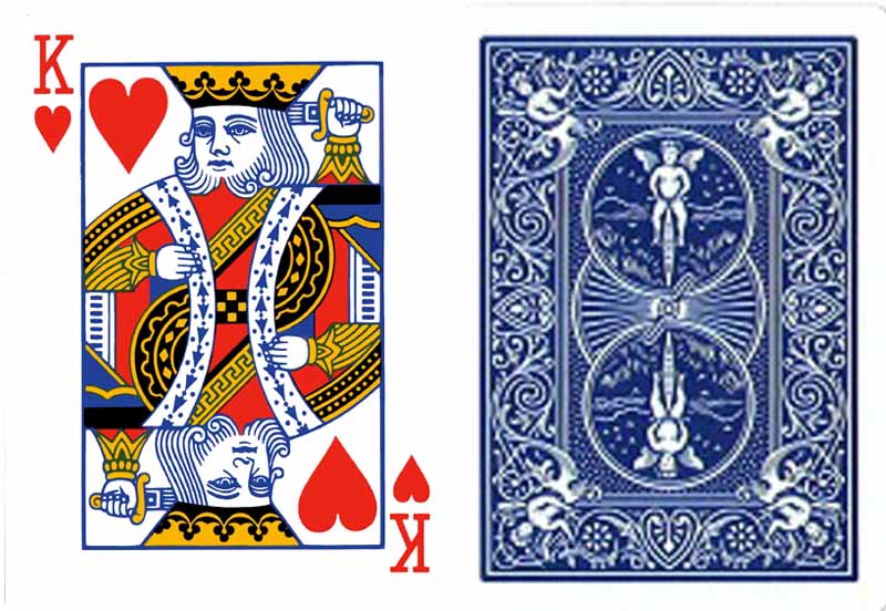 ハートK（ワンウェイ・フォーシングデック）青裏 / Bicycle One Way