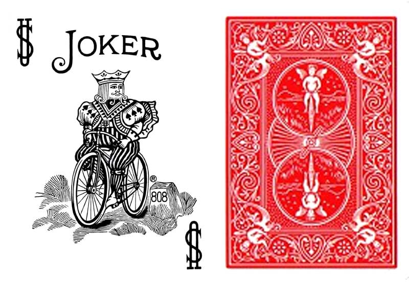 ジョーカー：白黒（ワンウェイ・フォーシングデック）赤裏 / Bicycle