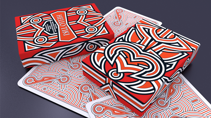 �ڸ����Hello Tiki (Red) Playing Cards