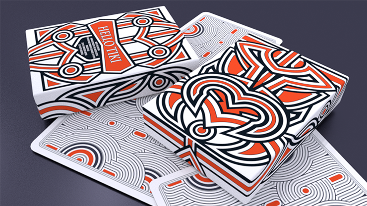 ڸHello Tiki (White) Playing Cards