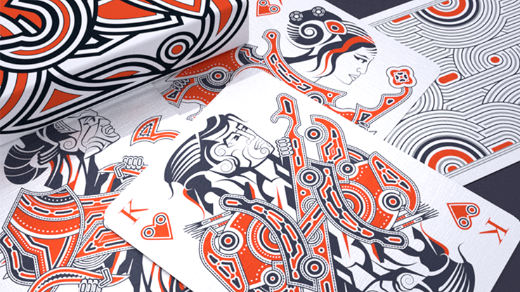 ڸHello Tiki (White) Playing Cards