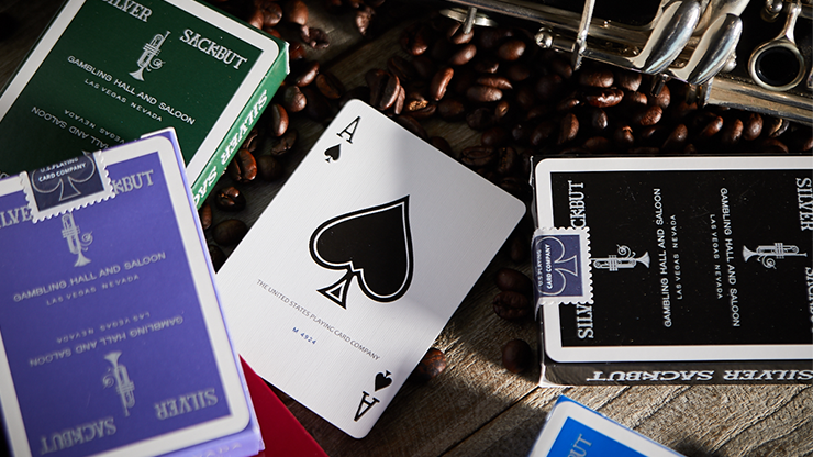 �ڸ��ꡦ�ò��ۥ���С������å��Хåȡ��ǥå����֡� / Silver Sackbut Playing Cards (Red)