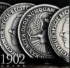 1902 Antique Silver Finish Coins (Half Dollar)