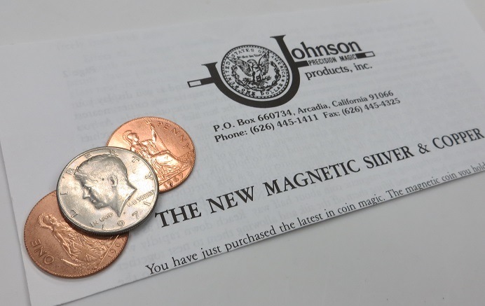 【手品】シルバー＆カッパー（ジョンソン）説明書あり_マジック ジョンソン製ニューマグネティックシルバー＆カッパー
