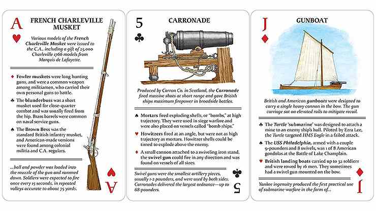 Arms and Armaments of the American Revolution Playing Cards