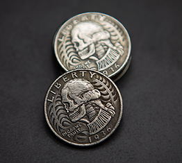 WASHINGTON SKULL HEAD COIN/�亮��ȥ󡦥����륳����