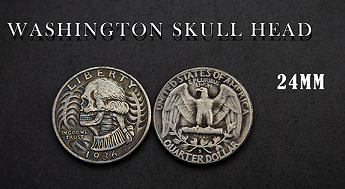 WASHINGTON SKULL HEAD COIN/�亮��ȥ󡦥����륳����