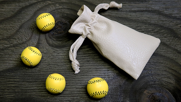 Set of 4 Leather Balls for Cups and Balls