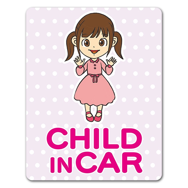 DRT TINYKLASH TACOBITEZ ステッカー付き　yuiさん専用 女の子ツインテール 全身ワンピース【CHILD IN CAR】車マグネット