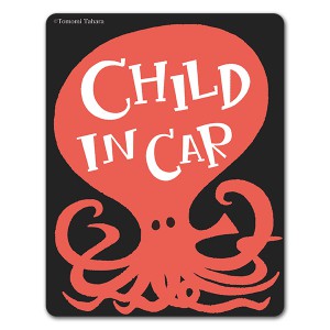 タコ 動物【CHILD IN CAR】車マグネットステッカー【ゆうパケット配送選択可能】|CHILD IN CAR|車ステッカー