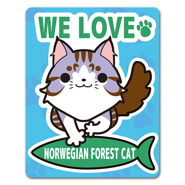 �Υ륦���������ե��쥹�ȥ���åȡ�WE LOVE NORWEGIAN FOREST CAT �ۼ֥ޥ��ͥåȥ��ƥå����ڤ椦�ѥ��å����������ǽ��