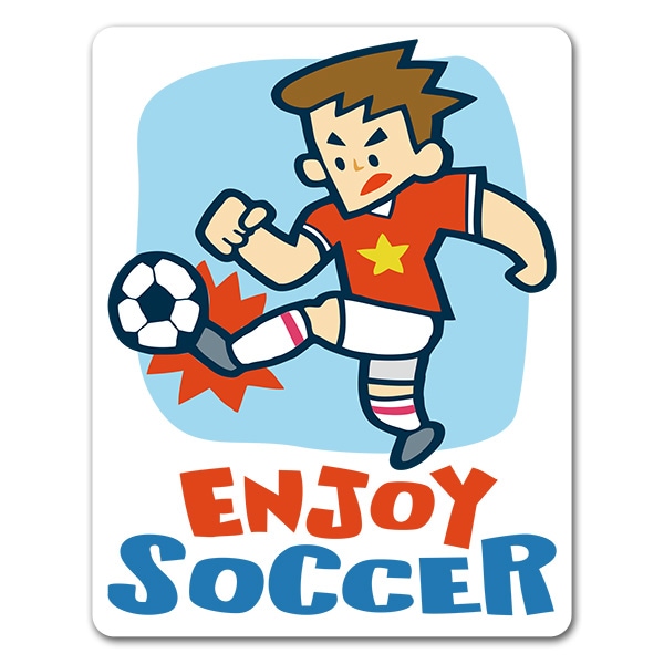 サッカー シュート 男性【ENJOY SOCCER】車マグネットステッカー【ゆう