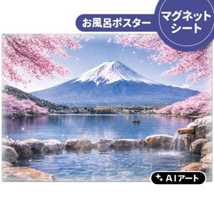 大きいお風呂ポスター【富士山と桜】マグネットシート製【宅配便限定
