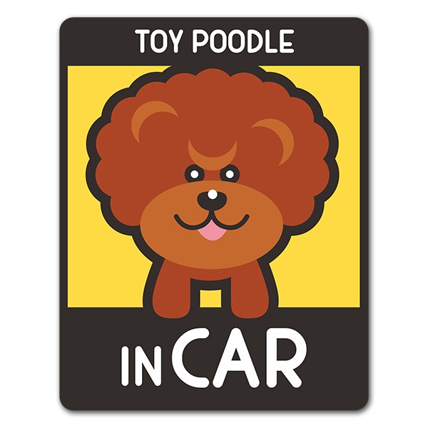 �ȥ��ס��ɥ� ���ե����å� ���٤��ӿ���3���TOY POODLE IN CAR�ۼ֥ޥ��ͥåȥ��ƥå����ڤ椦�ѥ��å����������ǽ��