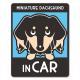 �ߥ˥��奢���å����ե�� ���� ���󥫥顼 ���٤��ӿ���3���MINIATURE DACHSHUND IN CAR�ۼ֥ޥ��ͥåȥ��ƥå����ڤ椦�ѥ��å����������ǽ��