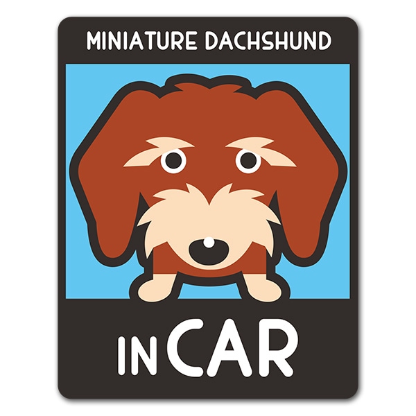 ミニチュアダックスフンド ワイヤー タンカラー 選べる毛色全3種 Miniature Dachshund In Car 車マグネットステッカー ゆうパケット対応商品 車ステッカー ペット In Car Dog In Car マグネットパーク