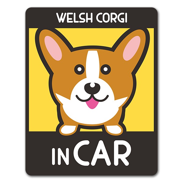 �����륷�女������ ���٤��ӿ���2���WELSH CORGI IN CAR�ۼ֥ޥ��ͥåȥ��ƥå����ڤ椦�ѥ��å����������ǽ��