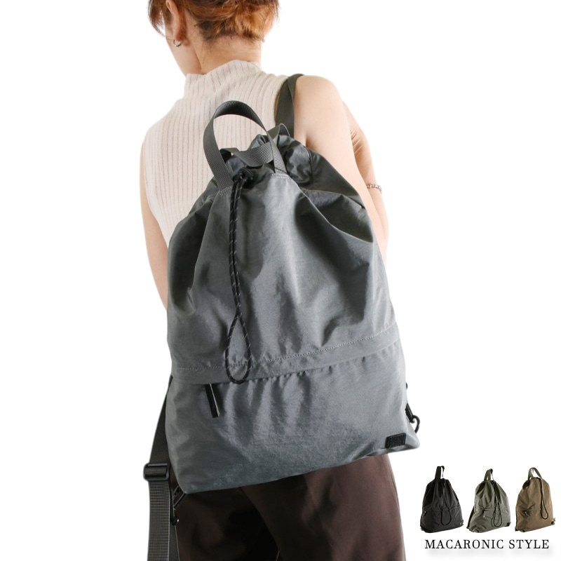 パラシュートリュック　リュック　巾着　カーキ　ミリタリー　巾着リュック　y2k パラシュートリュック リュック 巾着 カーキ ミリタリー 巾着