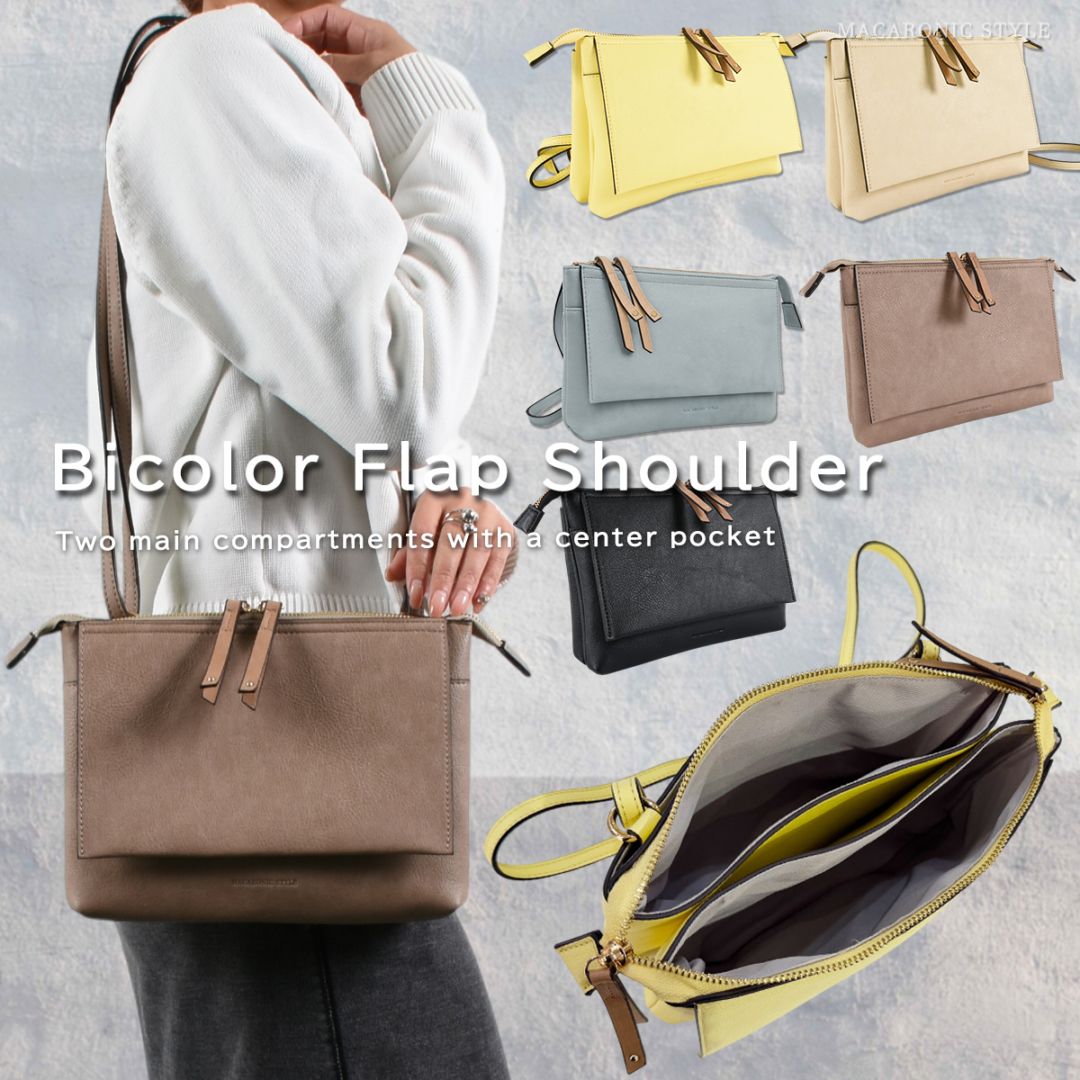 バイカラーフラップショルダー(40503) : 商品詳細 - MACARONIC STYLE