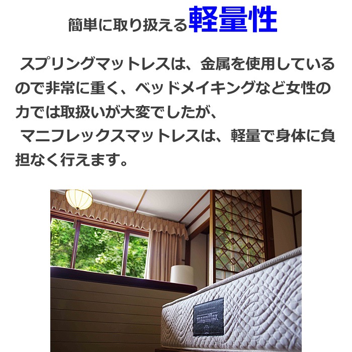 エコサンドロ　マニフレックス　日本上陸30周年記念モデル　かたさmedium 腰サポート　高級感のある寝心地　寝返りしやすい　イタリア　寝具　高反発マットレス