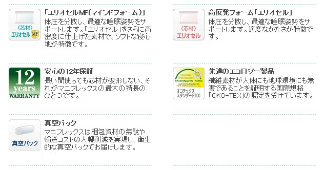 フラッグＦＸ  マニフレックス　マットレス　【マニフレックス認定ショップ】長期保証　イタリア生まれの体圧分散マットレス【送料無料】