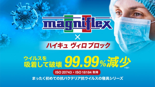 マニフレックス　ハイキュ　ヴィロブロックトッパー　ウイルスを99.99％減少　抗バクテリア　抗ウイルス　エルゴトッパー【正規販売店】マットレストッパー　凸凹状