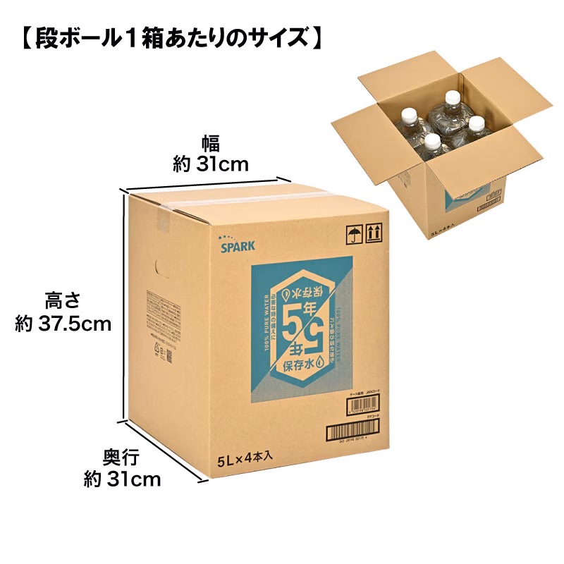 5年保存水 5L×4本入り