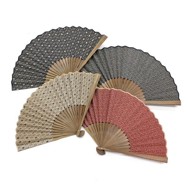 ☆【男性用扇子】萬福／まんぷく（扇子袋付き・紙箱入り）全4色