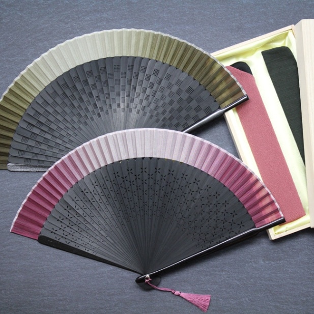 ☆ペアギフト【男女ぺあ扇子】夜霧・夕霧（ぺあ桐箱入り） | ぺあ扇子