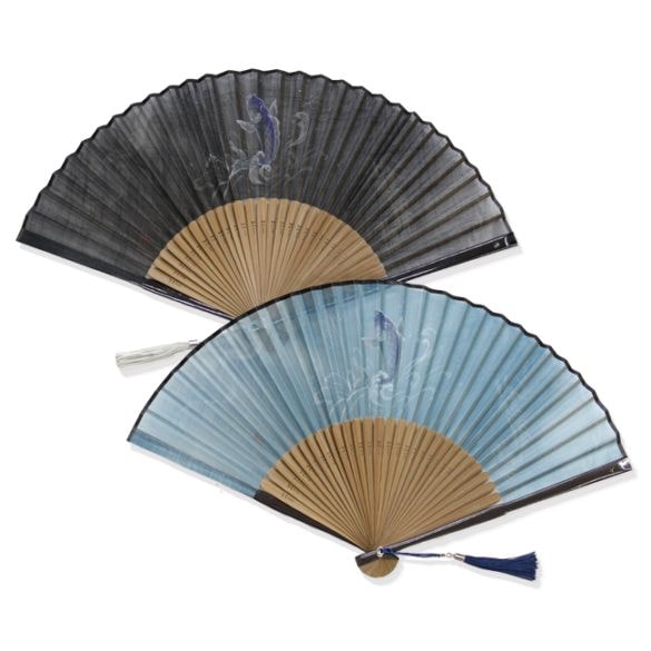 New☆【男性用扇子】水昇（扇子袋付き・桐箱入り） 全2色 | 布扇子