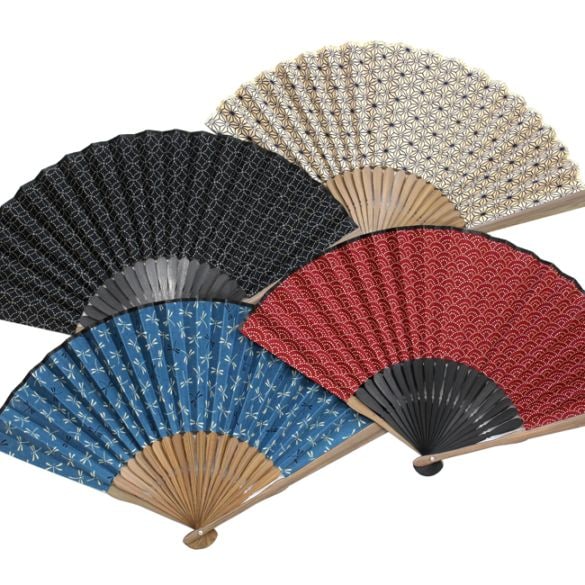 新柄入荷☆【男性用扇子】萬福（扇子袋付き・紙箱入り） 全8色