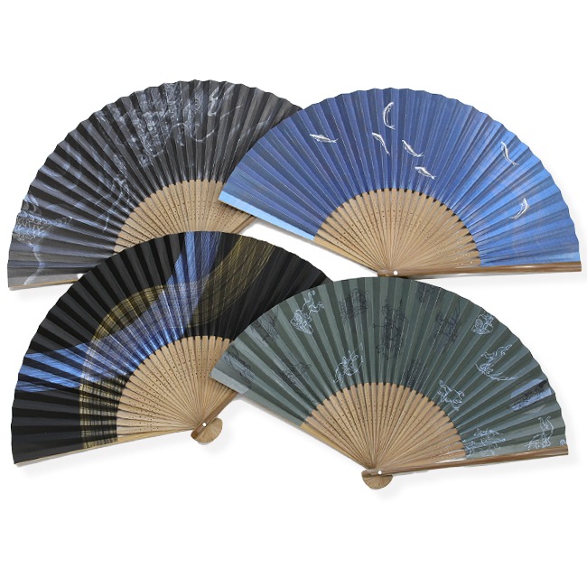 ☆【京扇子】唐木中彫（単品扇子）全4柄（※クロネコゆうパケット対応