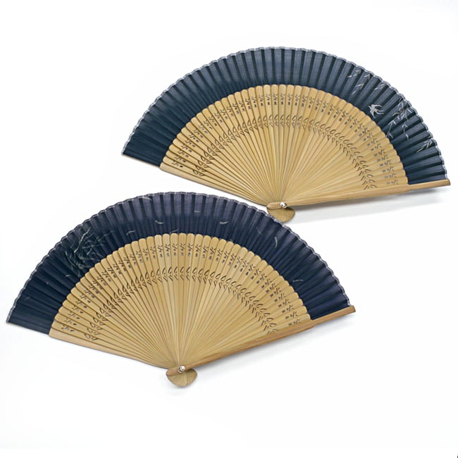 ☆【男性用扇子】麻乃葉／あさのは（扇子袋付き・紙箱入り） 全2柄