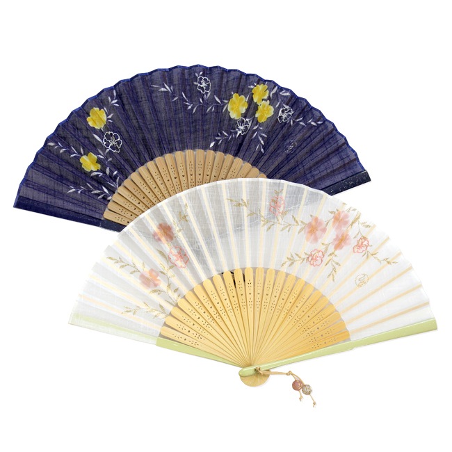 羽生結弦展 扇子 ミラー シュシュ 巾着 セット 蛍草［黒］【紳士扇子】 - 京扇子の老舗｜ギフト 扇子の山二｜京都