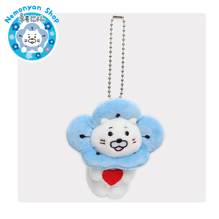 ネモにゃん ボールチェーン付きぬいぐるみ ハートブルー
